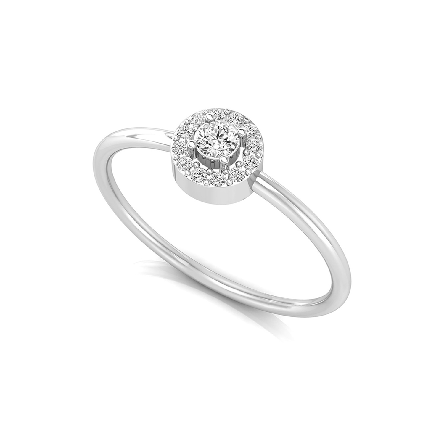 2/15 Ct Round brilliant cut natural diamond engagement ring for women