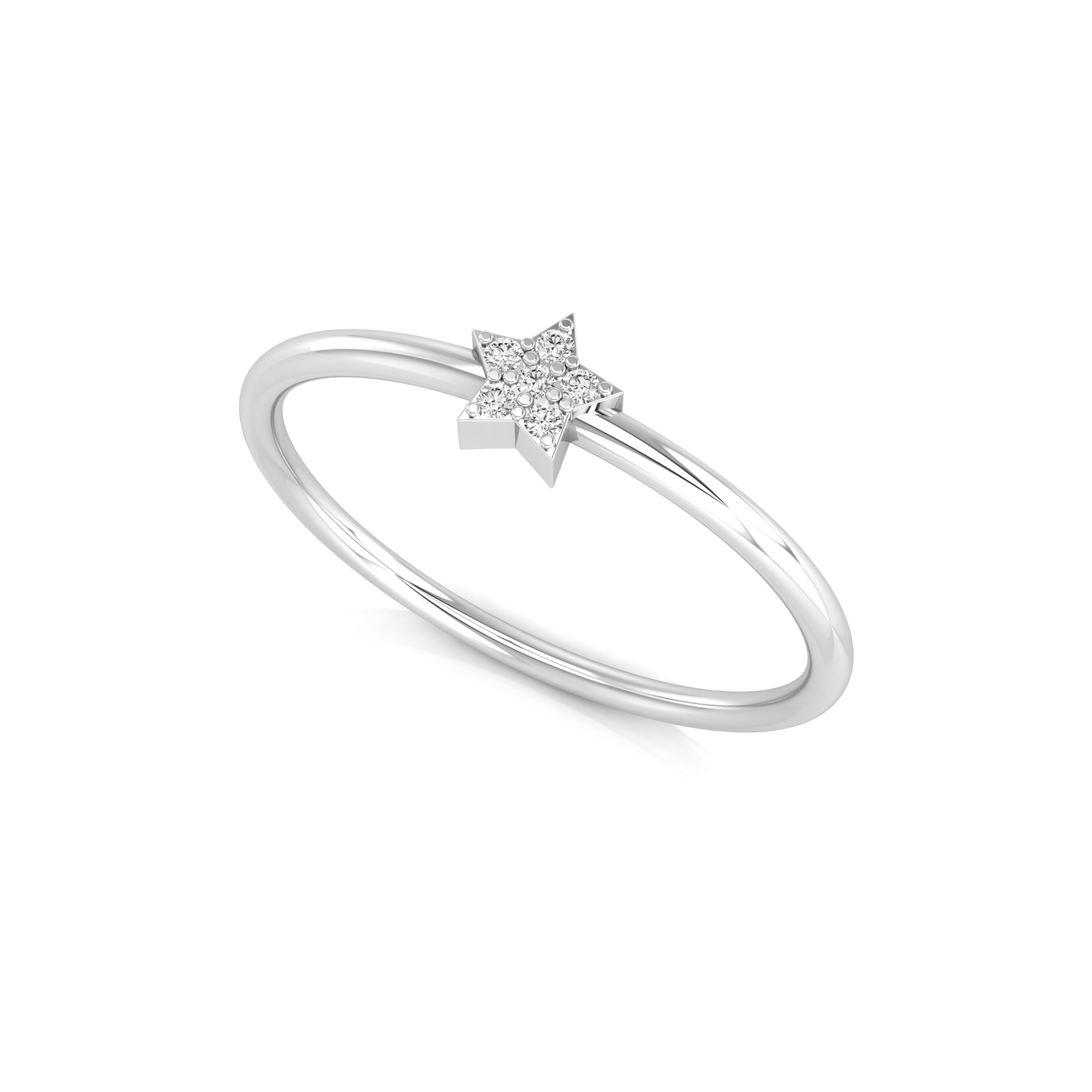 1/33 Ct round brilliant cut natural diamond tiny star proposal ring for her
