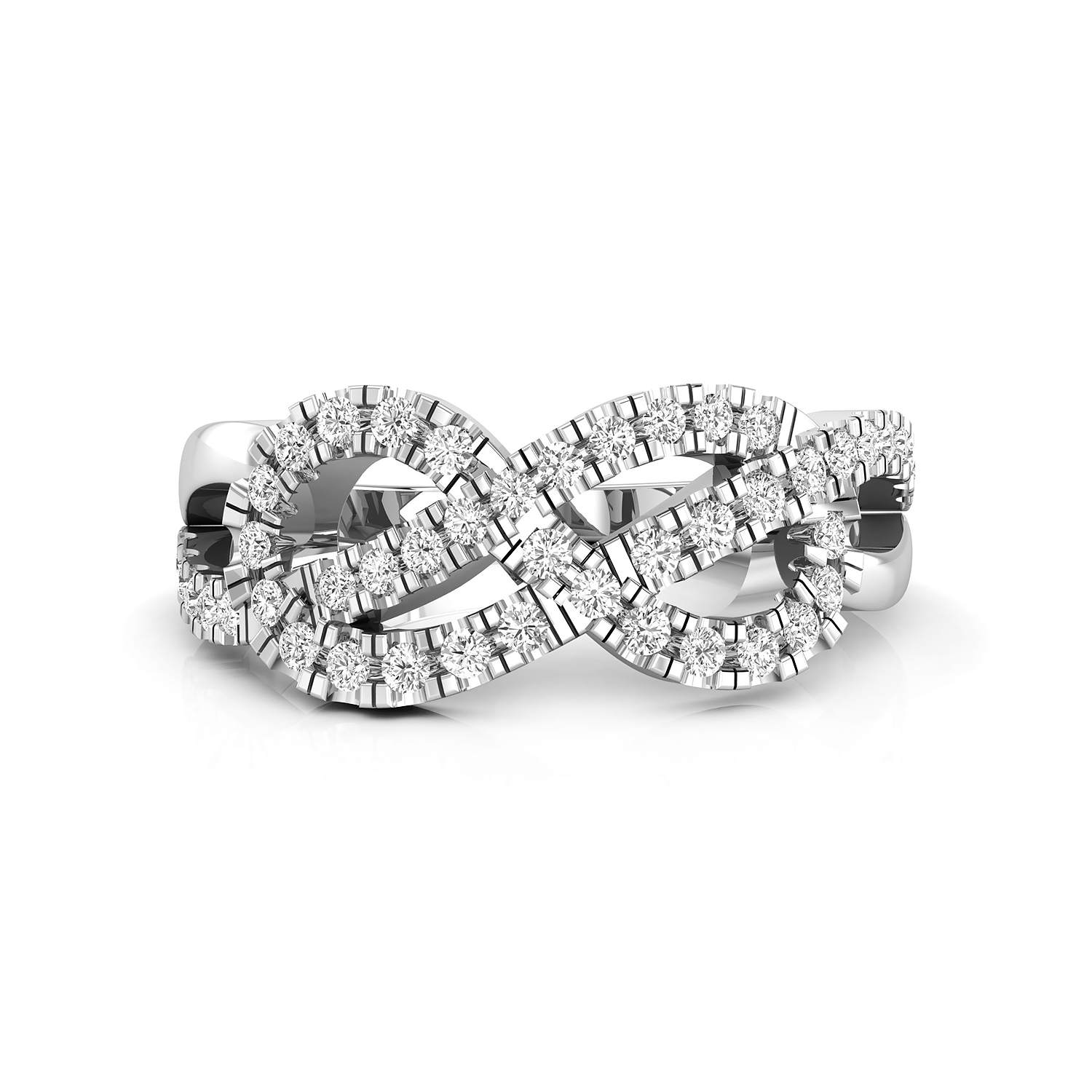 4/9 Ct brilliant round natural diamond endless infinity love knot ring